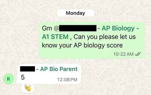 Parent testimonial screenshot