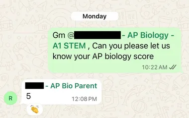 Parent testimonial screenshot