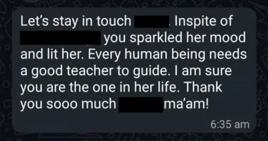 Parent testimonial screenshot