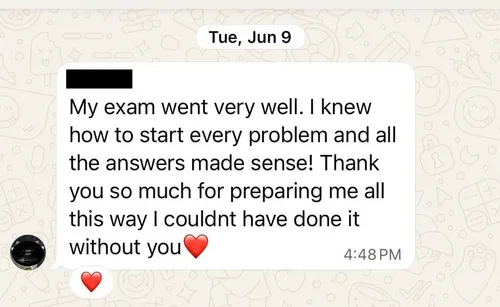 Parent testimonial screenshot