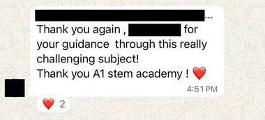 Parent testimonial screenshot