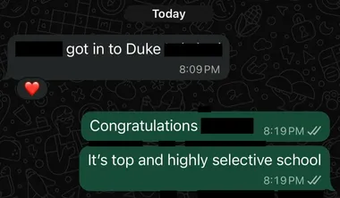 Parent testimonial screenshot